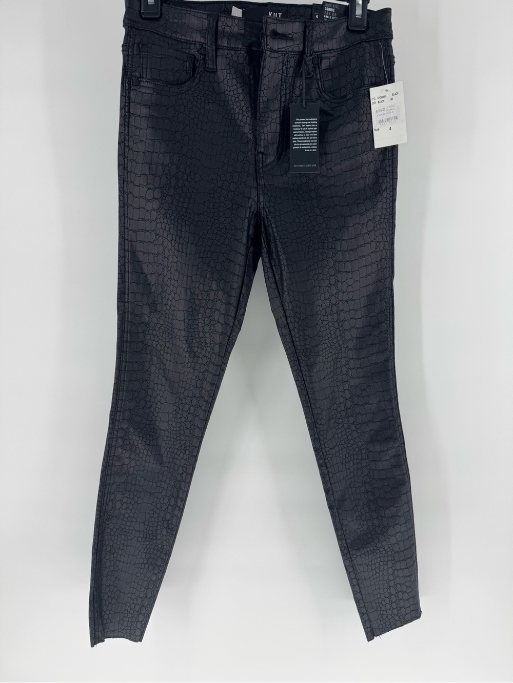 NWT KUT from the Kloth Connie Coated Croc Skinny Jeans - Size 4 rocker nightlife - Picture 2 of 9